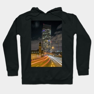 Beetham Tower Manchester at Night with Light Trails Hoodie